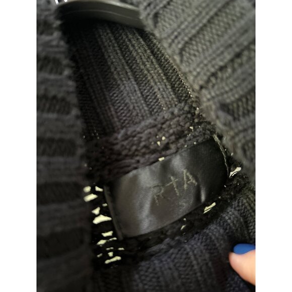 RTA Addison Turtleneck Knit Sweater Black Womens Size Small - Picture 7 of 8